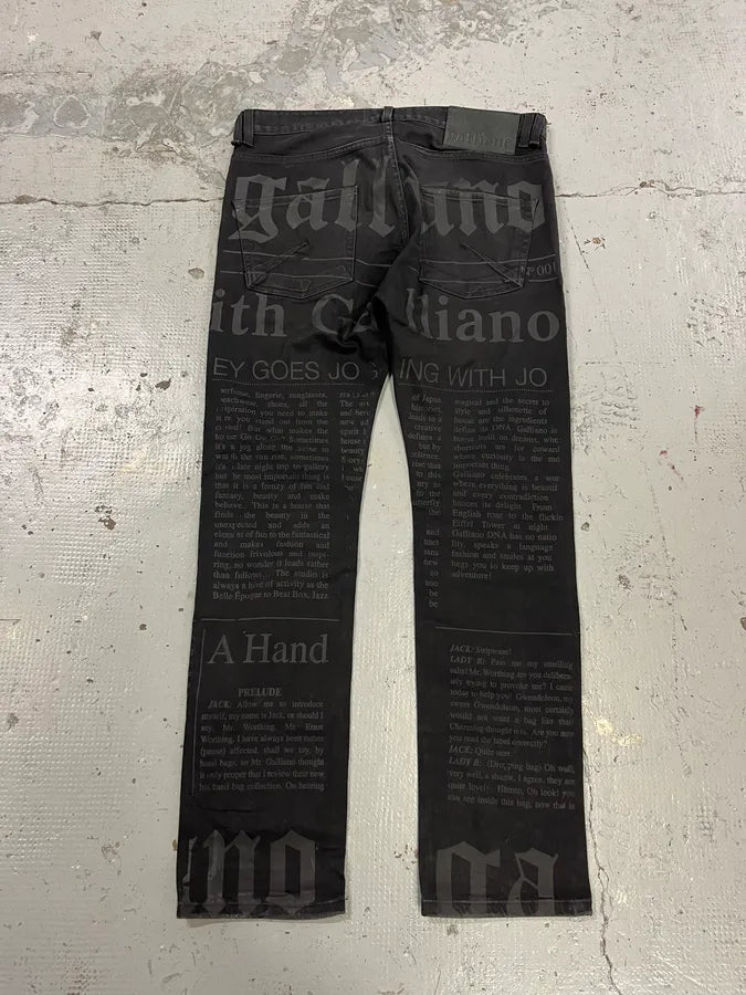 AW2013 Galliano Newspaper Black Slim Jeans AhfYmbc 7