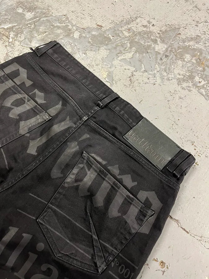 AW2013 Galliano Newspaper Black Slim Jeans AhfYmbc 8