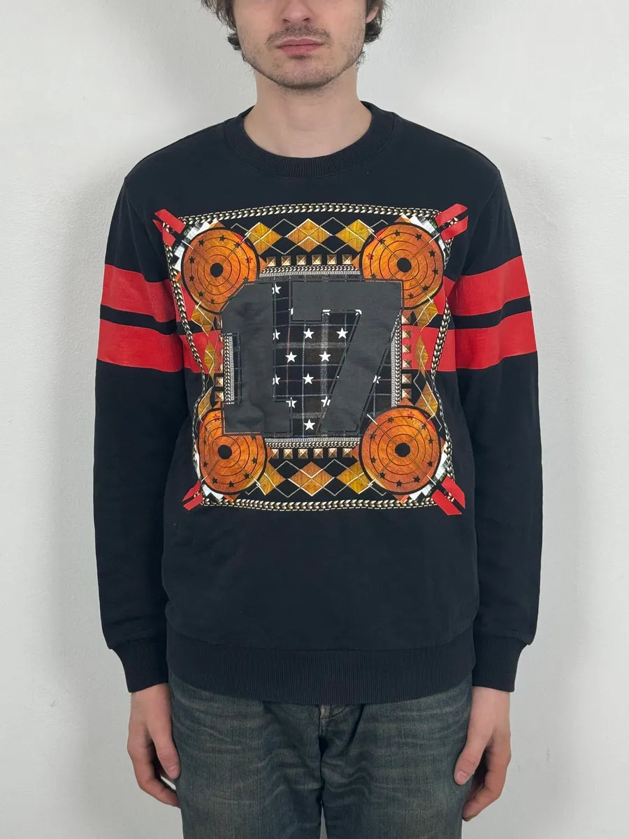 AW2013 Givenchy Black & Orange Contemporary Crewneck Sweater by Riccardo Tisci foTdVlY 1