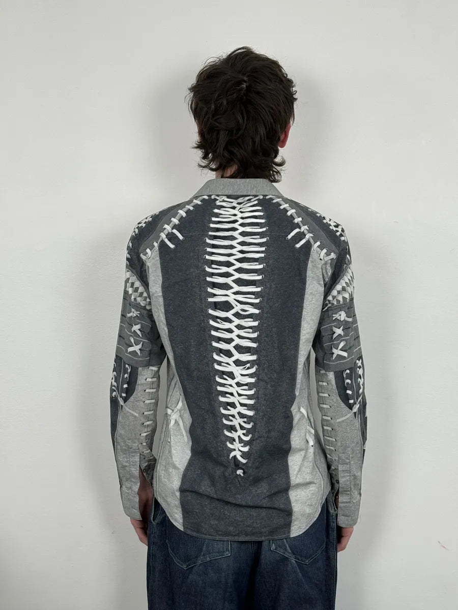 AW2013 Givenchy Mega Laced Abstract Grey Shirt by Riccardo Tisci bixdbpV 3