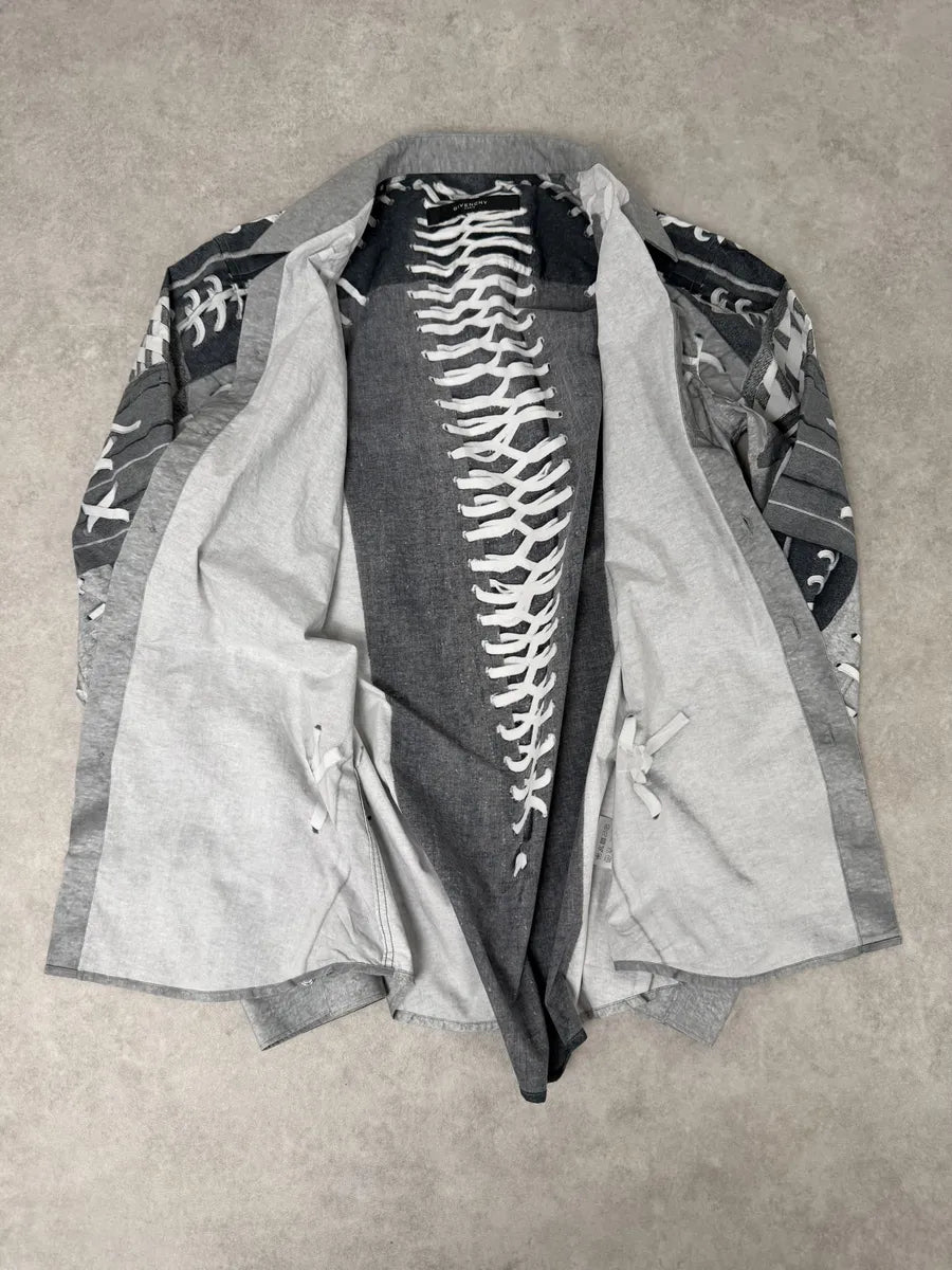 AW2013 Givenchy Mega Laced Abstract Grey Shirt by Riccardo Tisci bixdbpV 5