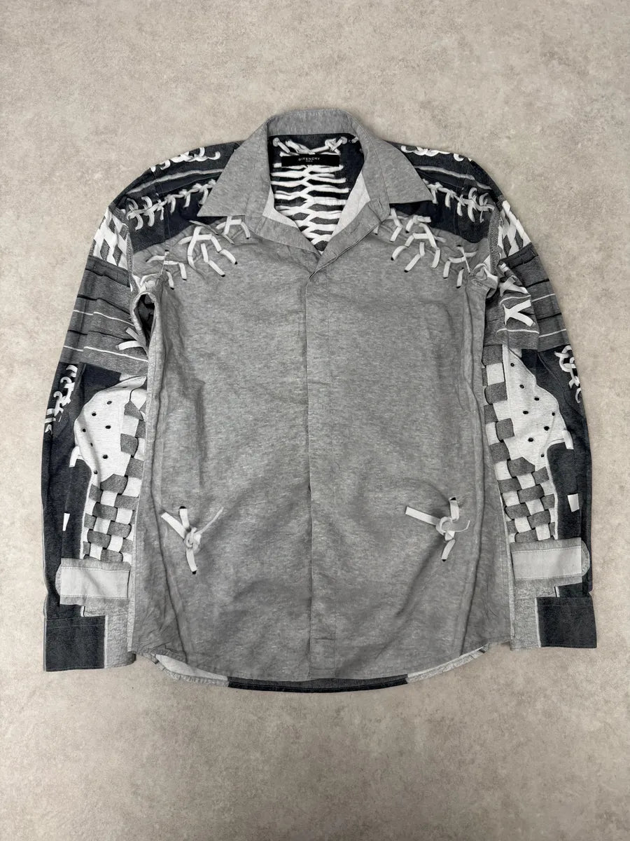 AW2013 Givenchy Mega Laced Abstract Grey Shirt by Riccardo Tisci bixdbpV 8