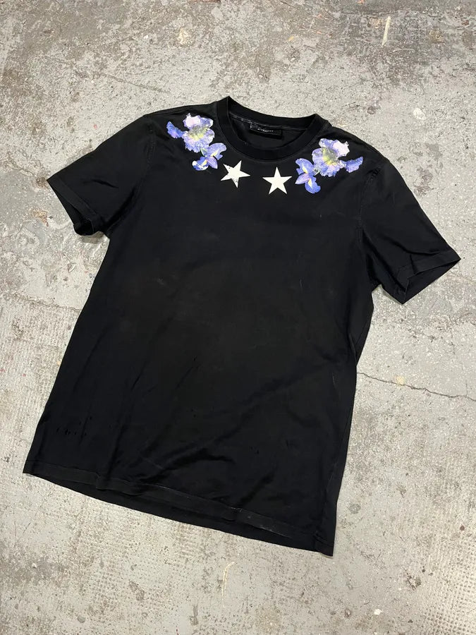AW2013 Givenchy Star Black Flowers Tee-Shirt by Riccardo Tisci (M) fxyRJJh 3