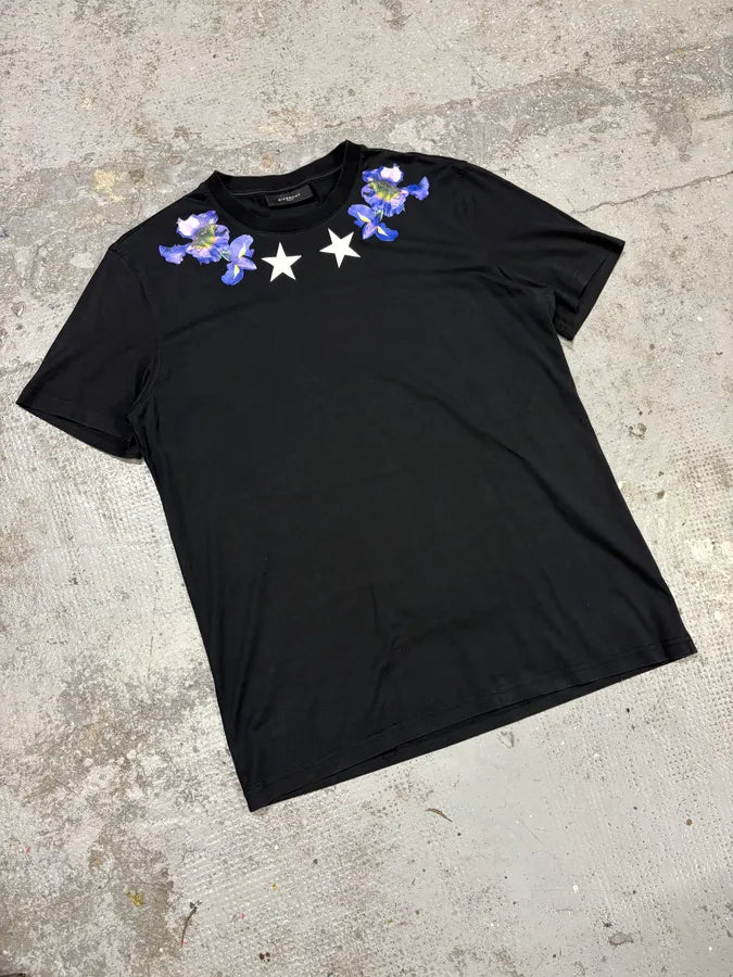 SS2013 Givenchy Star Flowers Black T-Shirt by Riccardo Tisci FBveDrC 3