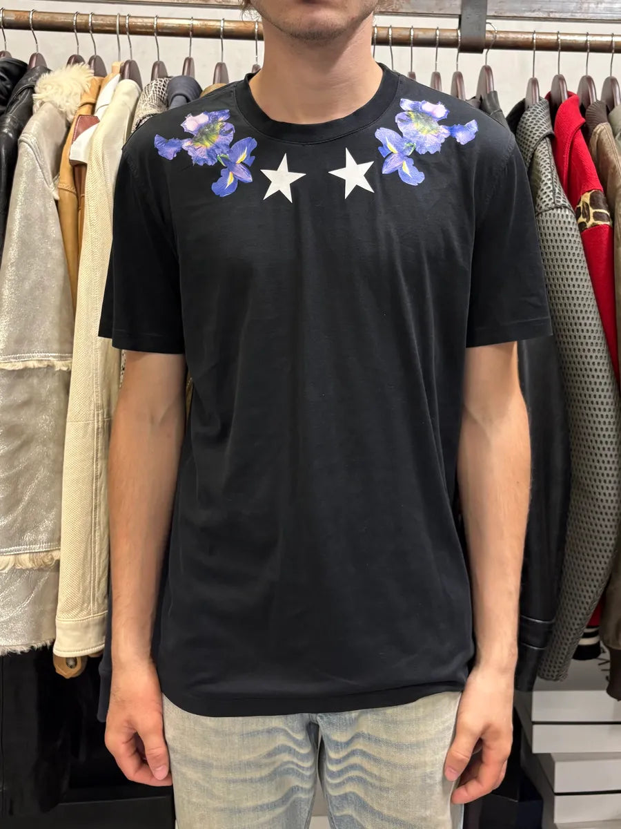 SS2013 Givenchy Star Flowers Black T-Shirt by Riccardo Tisci FBveDrC 1