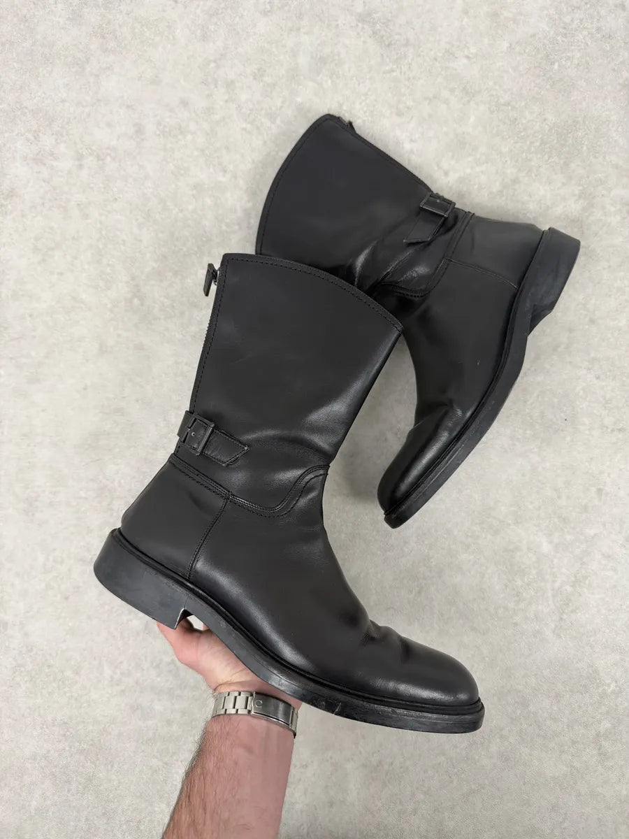 AW2013 Gucci Black Ankle Leather Combat Boots dVDOIiu 0