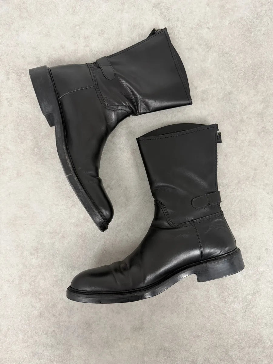 AW2013 Gucci Black Ankle Leather Combat Boots dVDOIiu 2