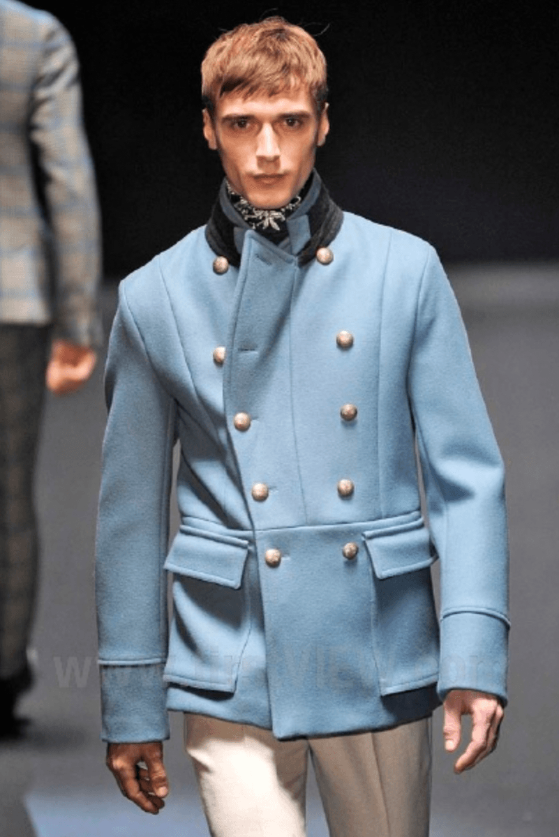 AW2013 Gucci Black Buttoned Classy Wool Officer Coat LkDiIsa 2
