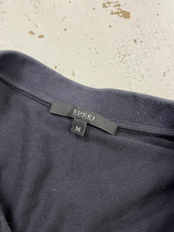 AW2013 Gucci Knight Embroidered Navy Longsleeve Polo EmiWpgp 11