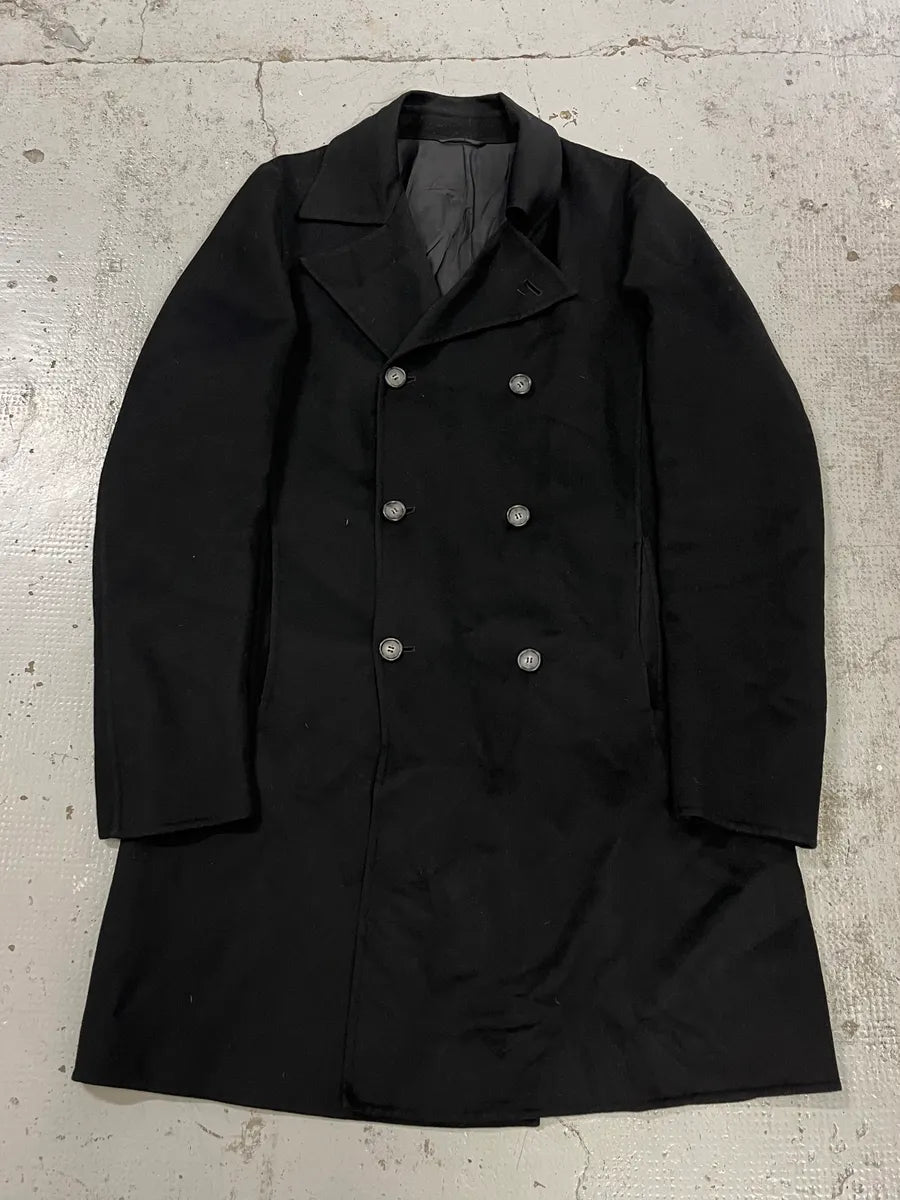AW2013 Jil Sander Double-Breasted Unlined Black Wool Coat sohBoXN 0
