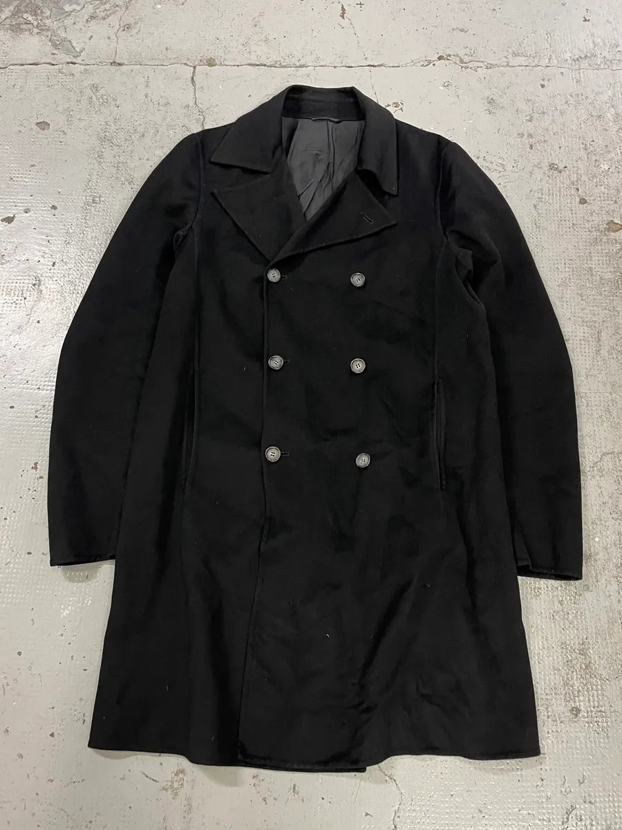 AW2013 Jil Sander Double-Breasted Unlined Black Wool Coat sohBoXN 3
