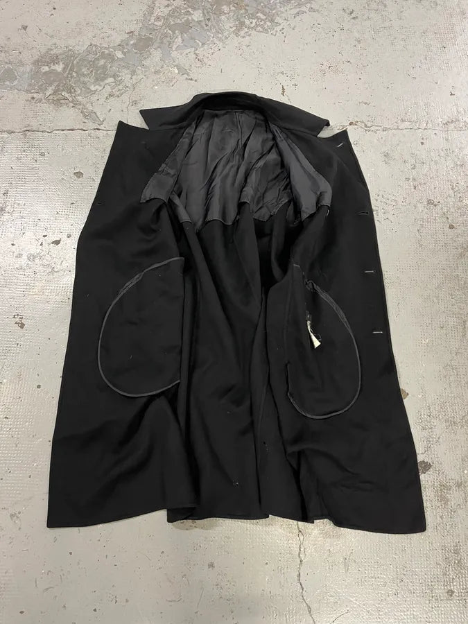 AW2013 Jil Sander Double-Breasted Unlined Black Wool Coat sohBoXN 6