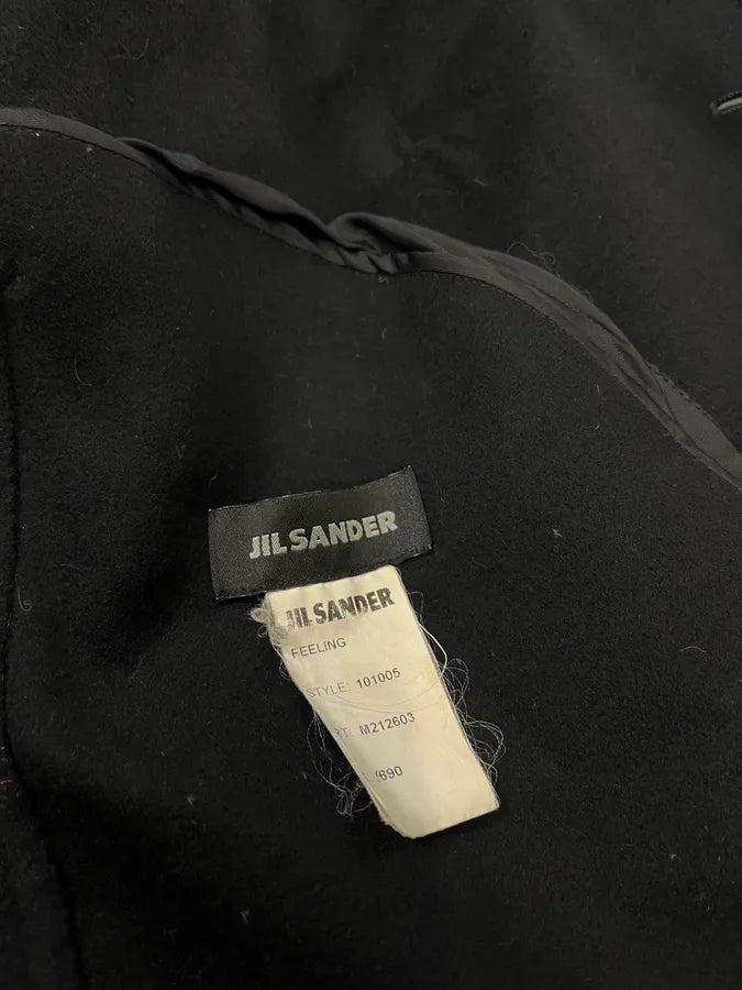 AW2013 Jil Sander Double-Breasted Unlined Black Wool Coat sohBoXN 7