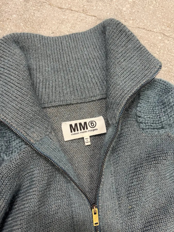 AW2013 Margiela MM6 Wool Blue Green Woven Zip-Up (S) 7