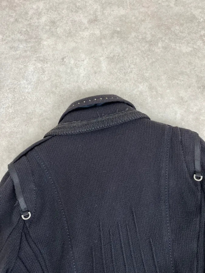 AW2013 Marithé + François Girbaud Black Wool Officer Jacket zOrcrQm 6