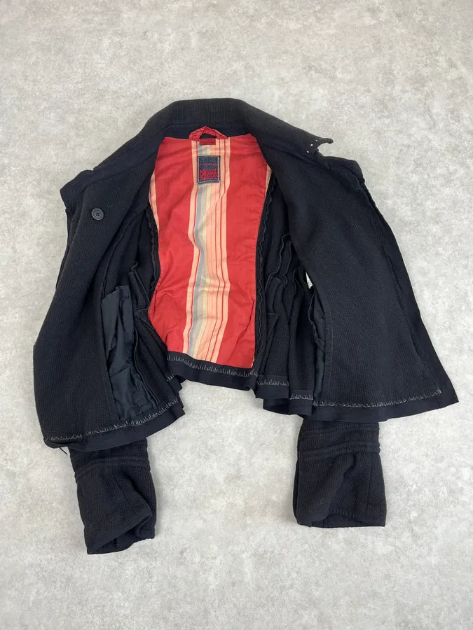AW2013 Marithé + François Girbaud Black Wool Officer Jacket zOrcrQm 11