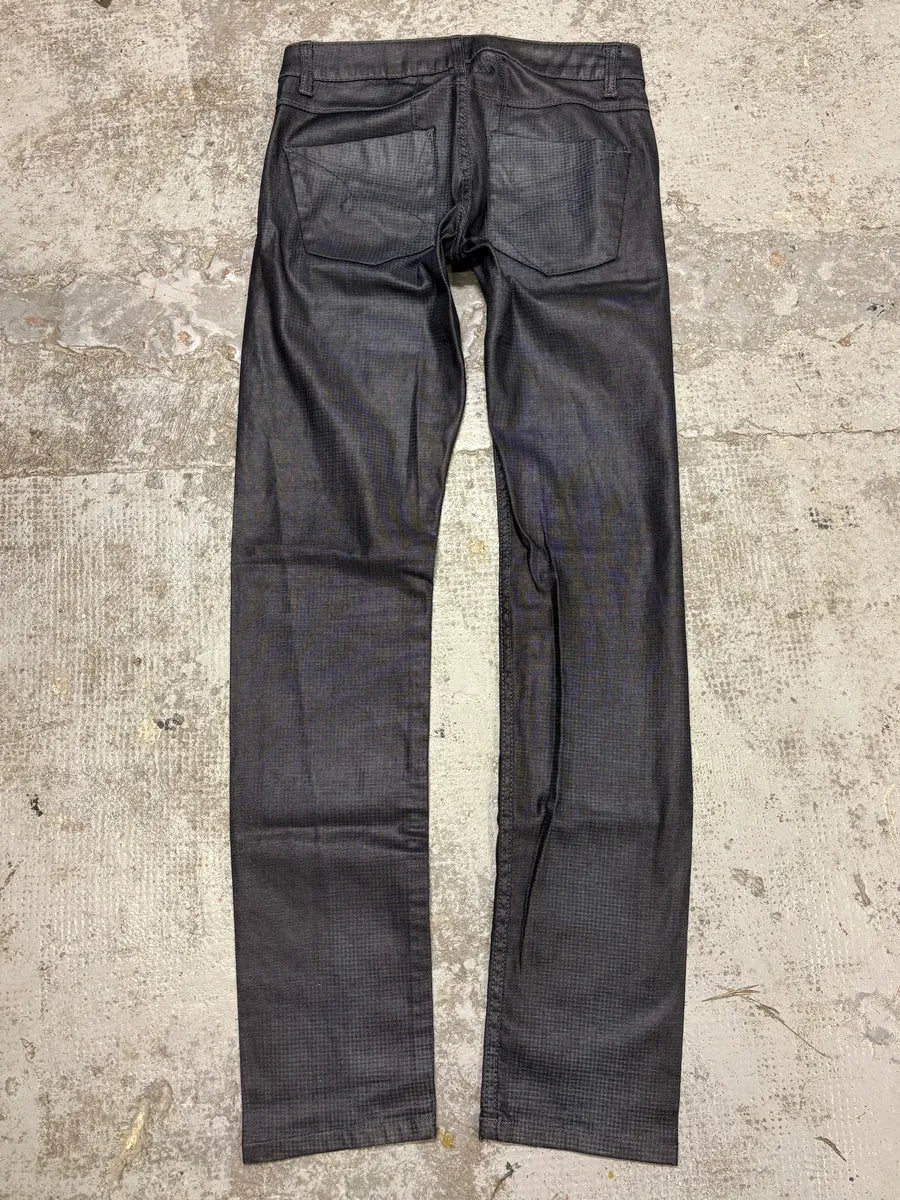 AW2013 Marithé + François Girbaud Navy Waxed Effect Checkered Pants MgUTgSv 6