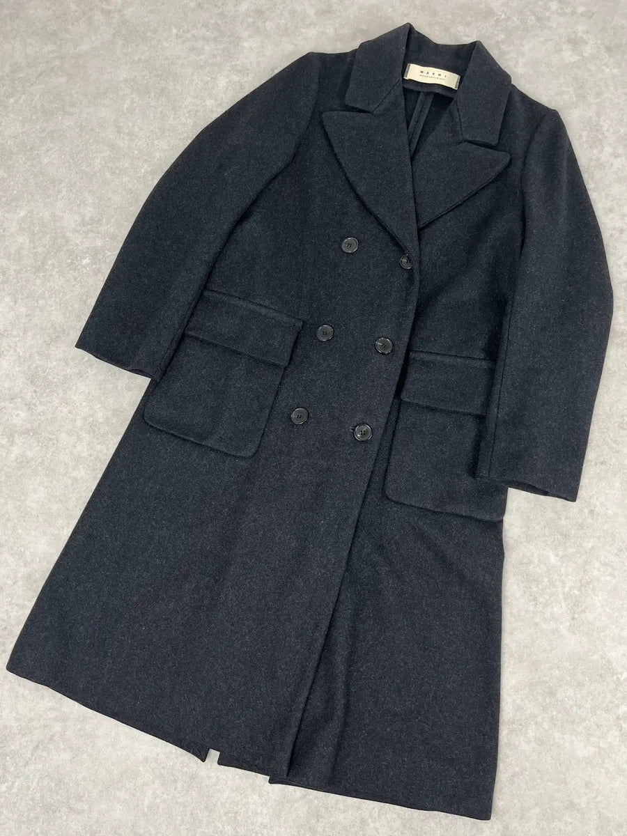 AW2013 Marni Dark Grey Wool Classy Long Coat sDQTzAq 4