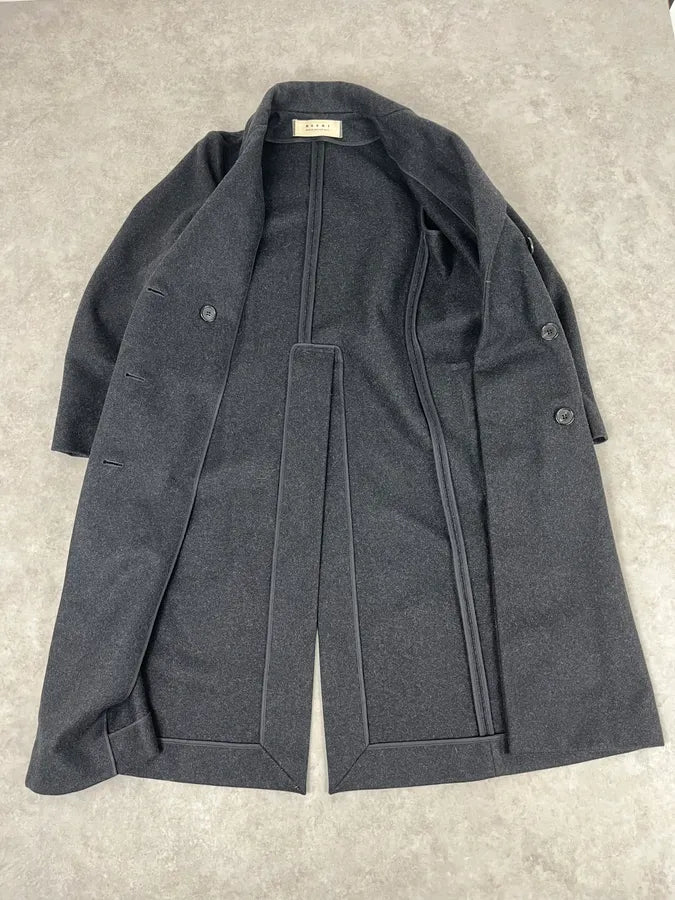 AW2013 Marni Dark Grey Wool Classy Long Coat sDQTzAq 7