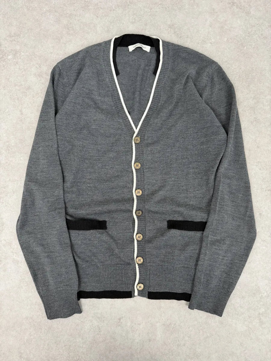 AW2013 Pierre Balmain White & Grey Minimalist Cardigan SsICcVR 3