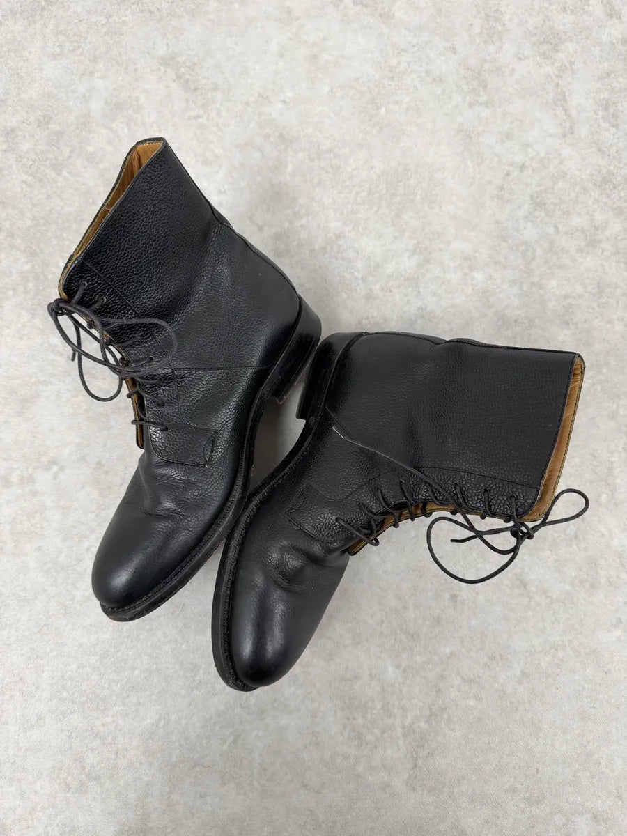 AW2013 Raf Simons Black High Leather Boots CPZBcfU 2