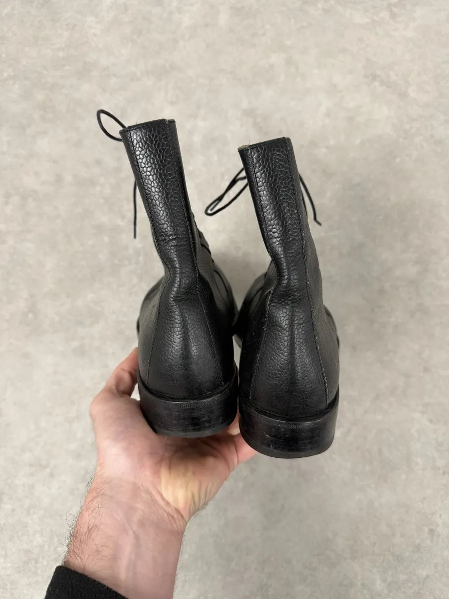 AW2013 Raf Simons Black High Leather Boots CPZBcfU 5