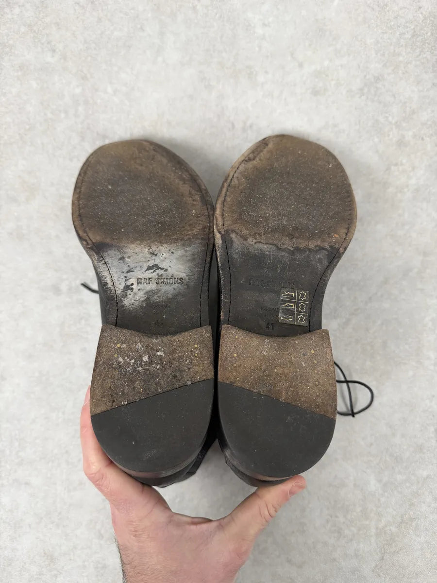 AW2013 Raf Simons Black High Leather Boots CPZBcfU 8