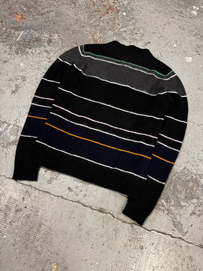AW2013 Raf Simons Stripped Wool Black Sweater ZcqxZOi 6