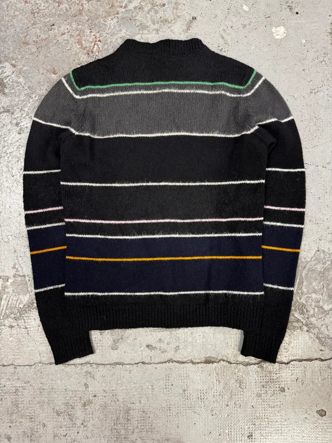 AW2013 Raf Simons Stripped Wool Black Sweater ZcqxZOi 4