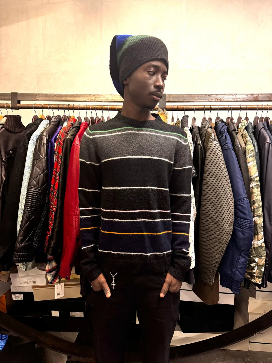 AW2013 Raf Simons Stripped Wool Black Sweater ZcqxZOi 2