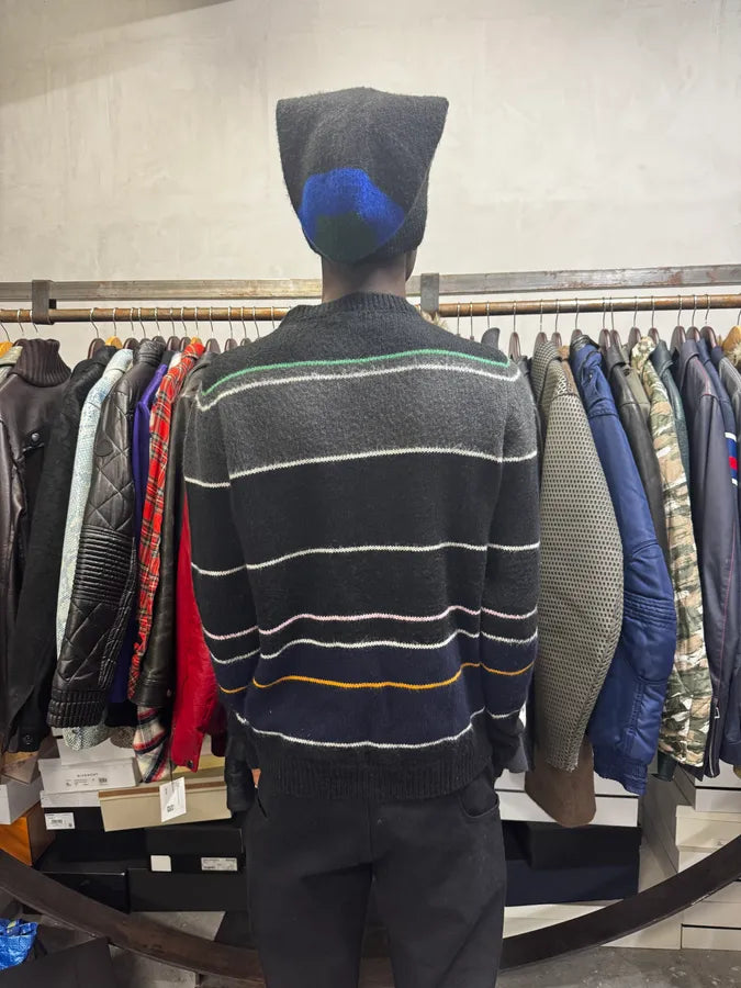 AW2013 Raf Simons Stripped Wool Black Sweater ZcqxZOi 5