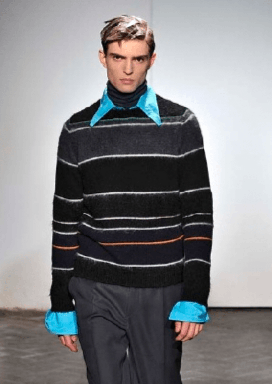 AW2013 Raf Simons Stripped Wool Black Sweater ZcqxZOi 0