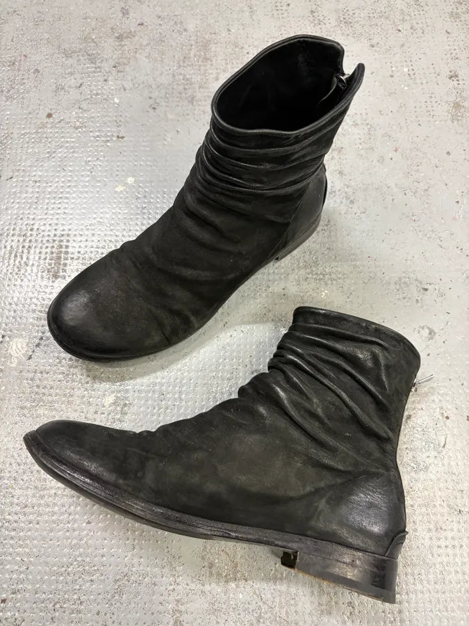 The Last Conspiracy Black Crumpled Leather Boots YOUdsuG 5
