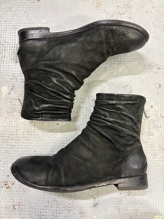 The Last Conspiracy Black Crumpled Leather Boots YOUdsuG 3