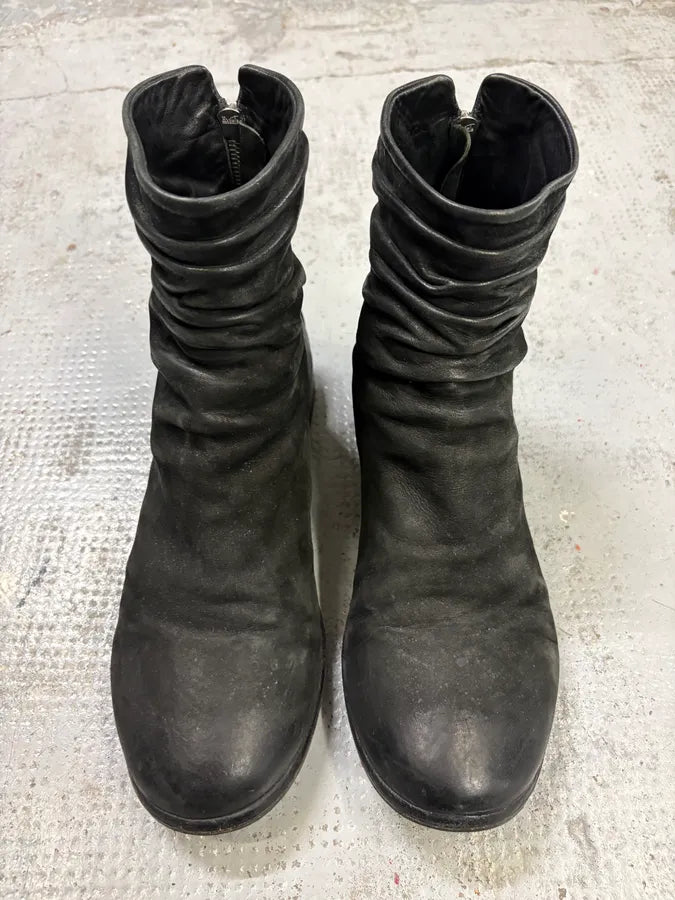 The Last Conspiracy Black Crumpled Leather Boots YOUdsuG 1