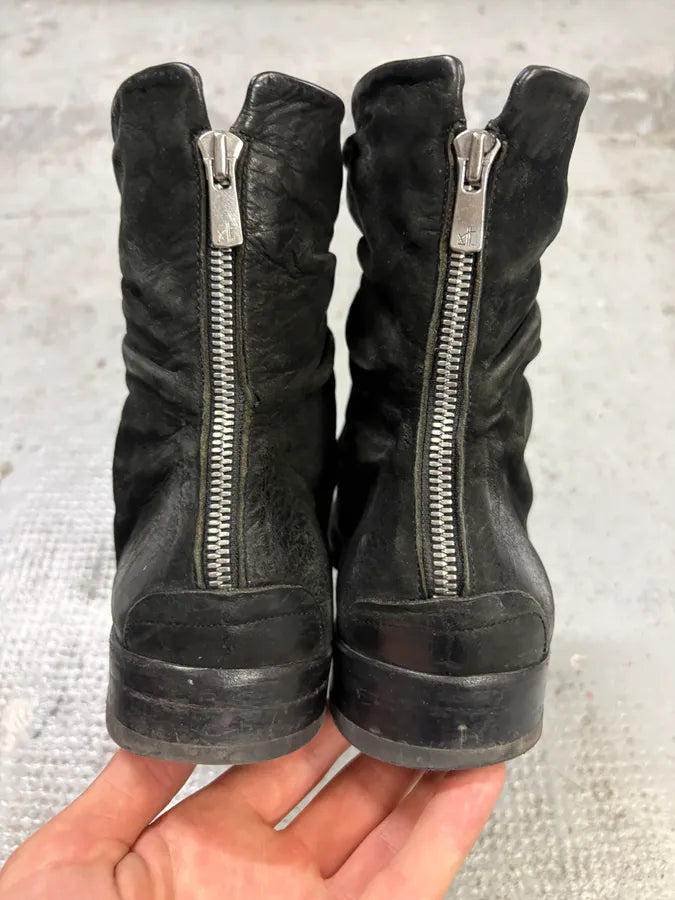 The Last Conspiracy Black Crumpled Leather Boots YOUdsuG 6