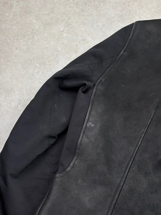AW2013 Rick Owens Black Fur Hybrid Leather Jacket czgiBVn 8
