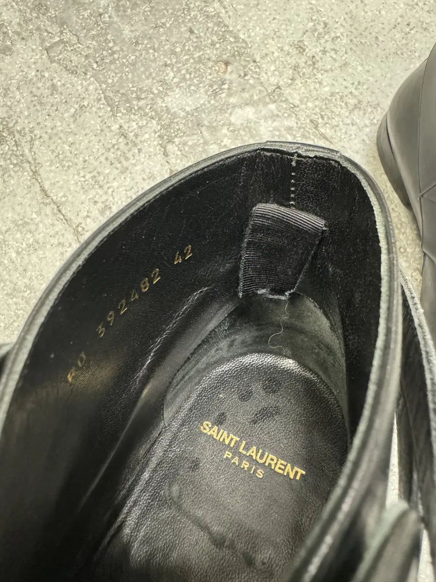 AW2013 Saint Laurent Black Mid Leather Biker Boots (42eu/us8.5) 7