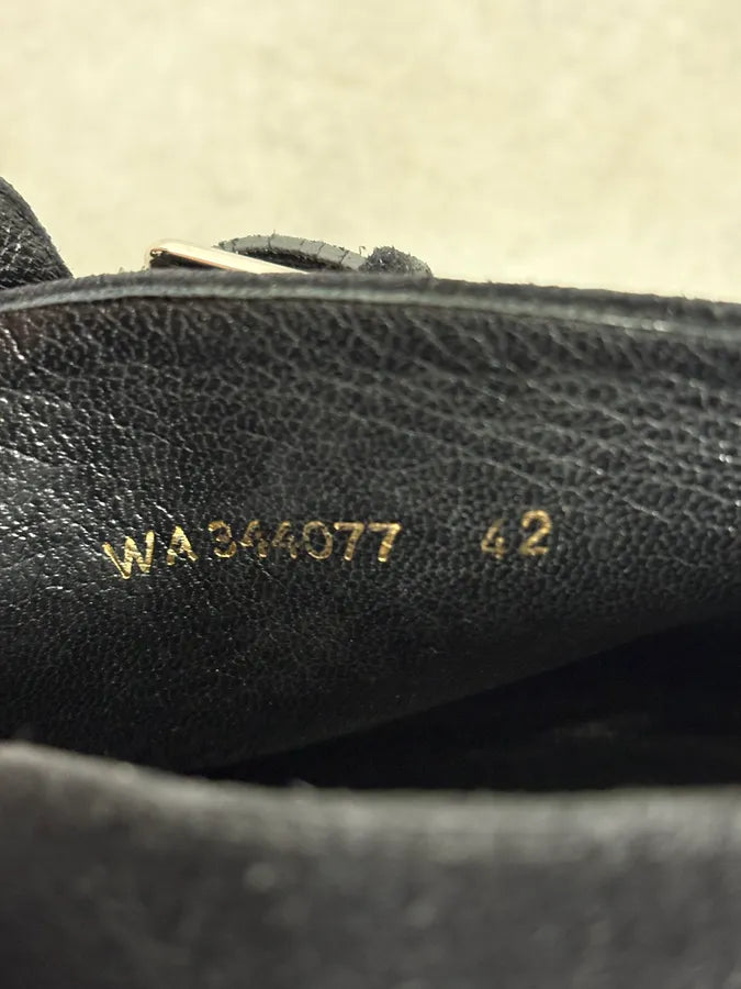 AW2013 Saint Laurent Black Mid Suede Leather Boots MEbtKbF 8