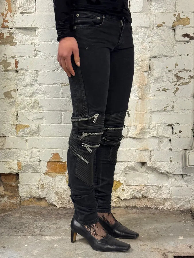 AW2013 Saint Laurent SLP04 Black Zips Biker Jeans by Hedi Slimane UKYTFPO 2