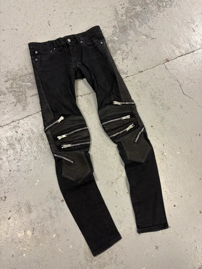 AW2013 Saint Laurent SLP04 Black Zips Biker Jeans by Hedi Slimane UKYTFPO 4