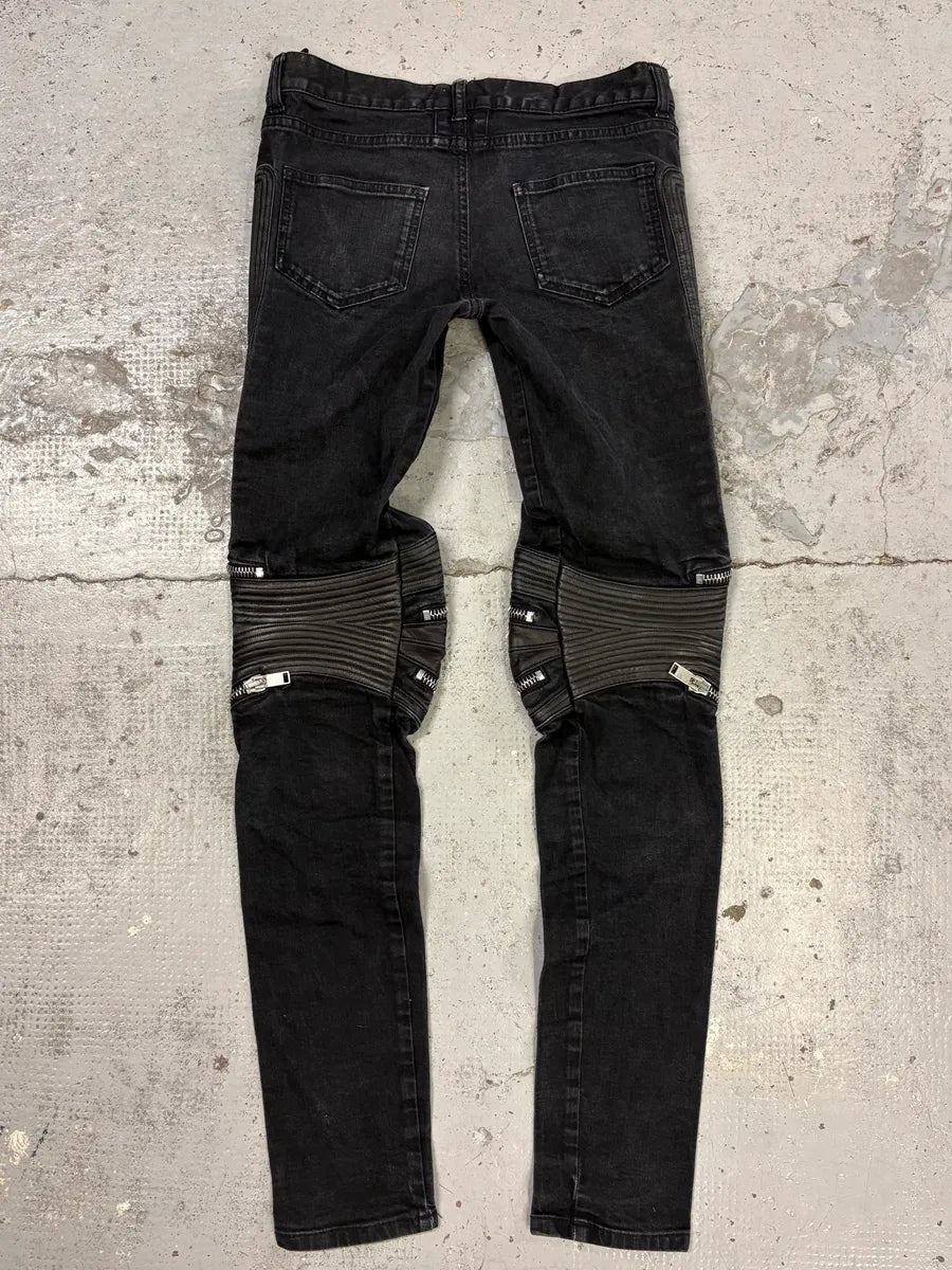AW2013 Saint Laurent SLP04 Black Zips Biker Jeans by Hedi Slimane UKYTFPO 5