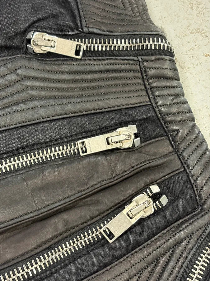 AW2013 Saint Laurent SLP04 Black Zips Biker Jeans by Hedi Slimane UKYTFPO 8