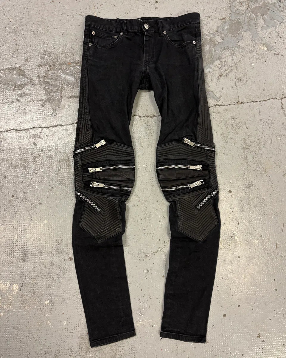 AW2013 Saint Laurent SLP04 Black Zips Biker Jeans by Hedi Slimane UKYTFPO 0