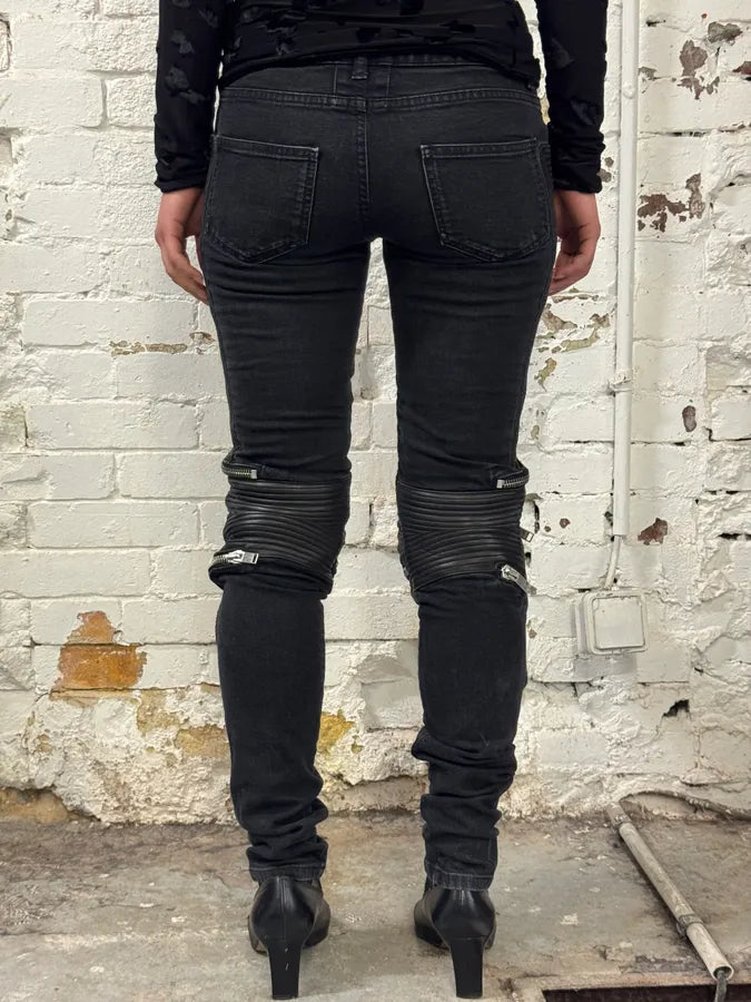AW2013 Saint Laurent SLP04 Black Zips Biker Jeans by Hedi Slimane UKYTFPO 3