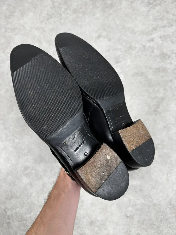 AW2013 Saint Laurent Connor Jodphur Black Leather Boots eRaWCzv 4