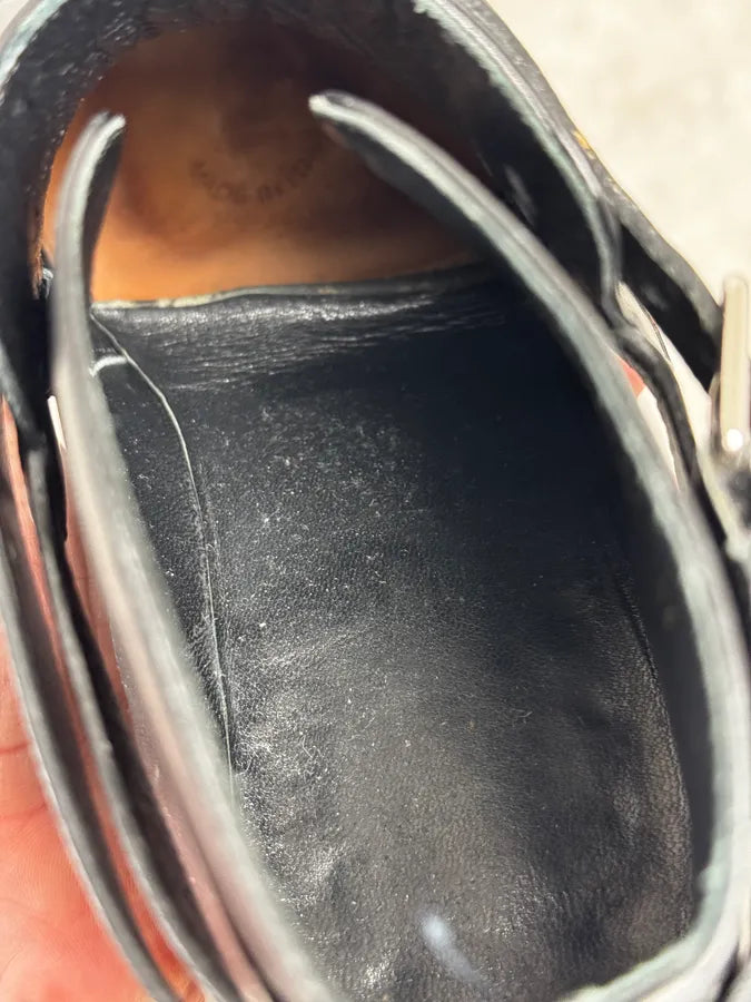 AW2013 Saint Laurent Connor Jodphur Black Leather Boots eRaWCzv 6