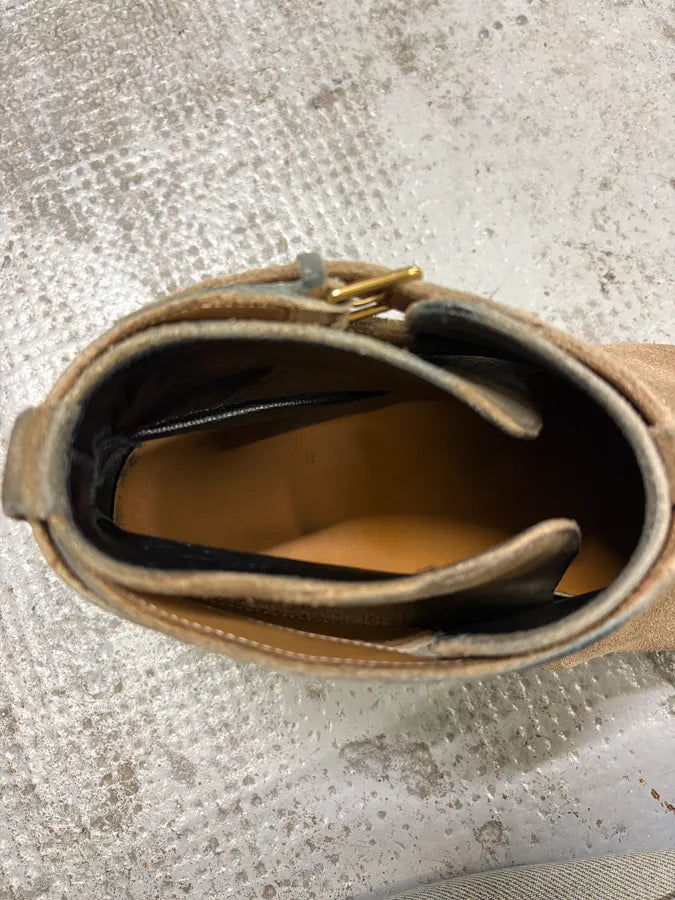 AW2013 Saint Laurent Jodhpur Beige Suede Leather Boots deoQBWh 8