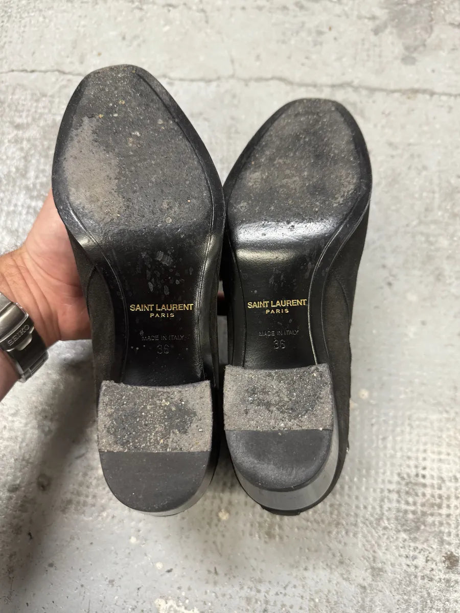 AW2013 Saint Laurent Jodhpur Dark Suede Ankle Boots by Hedi Slimane lvkXPnU 7