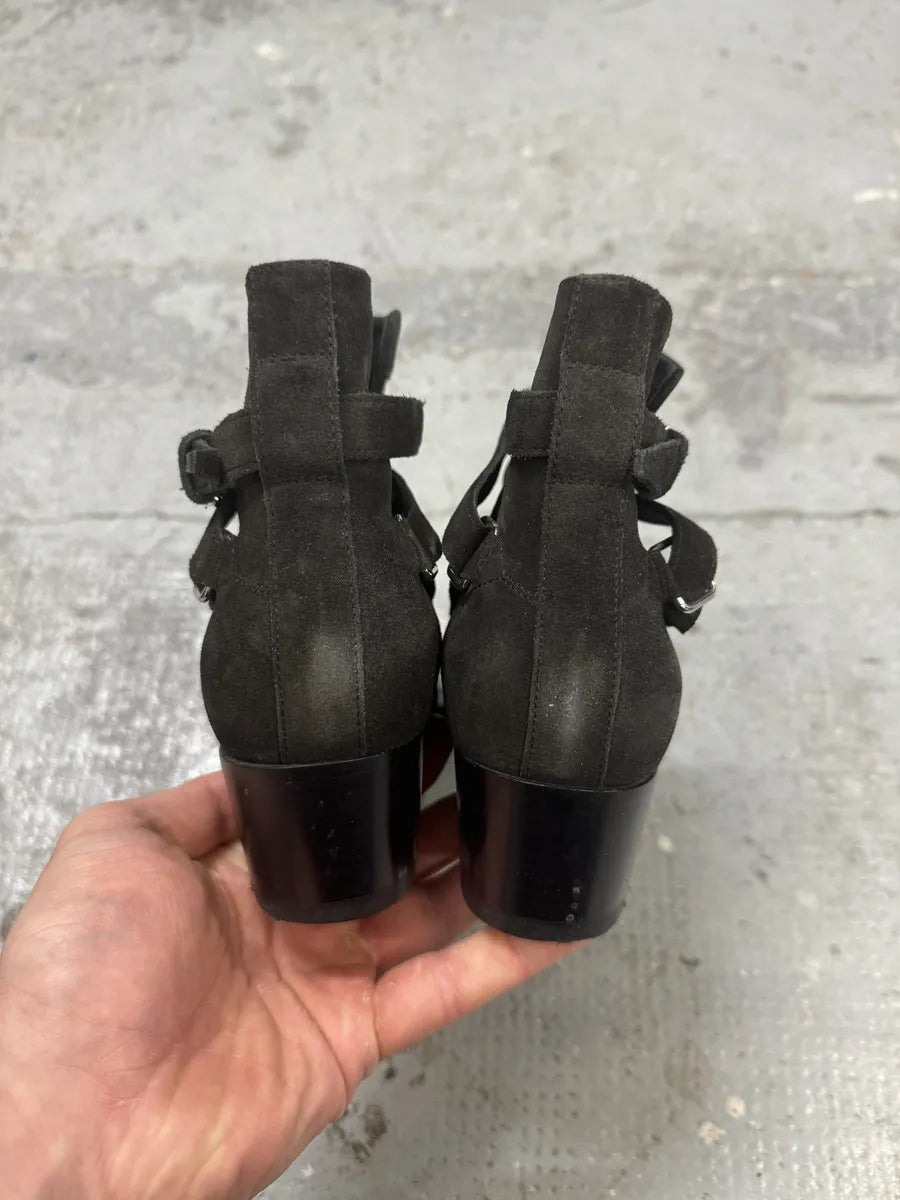 AW2013 Saint Laurent Jodhpur Dark Suede Ankle Boots by Hedi Slimane lvkXPnU 8